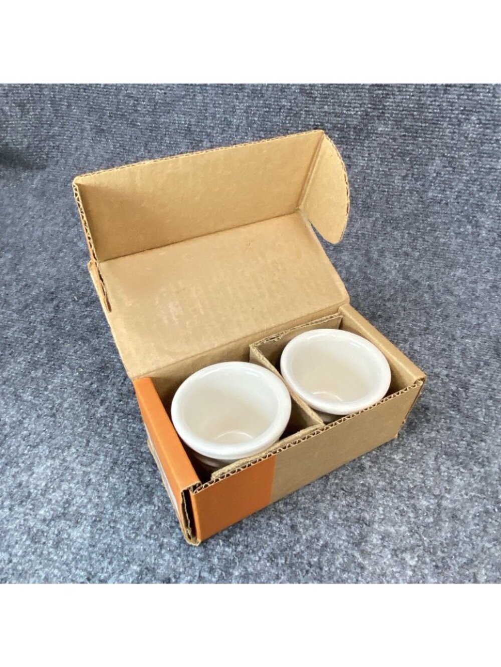 Longaberger Candy Corn 2 Pack Votive Cups Pottery Made in USA - Picture 6 of 8